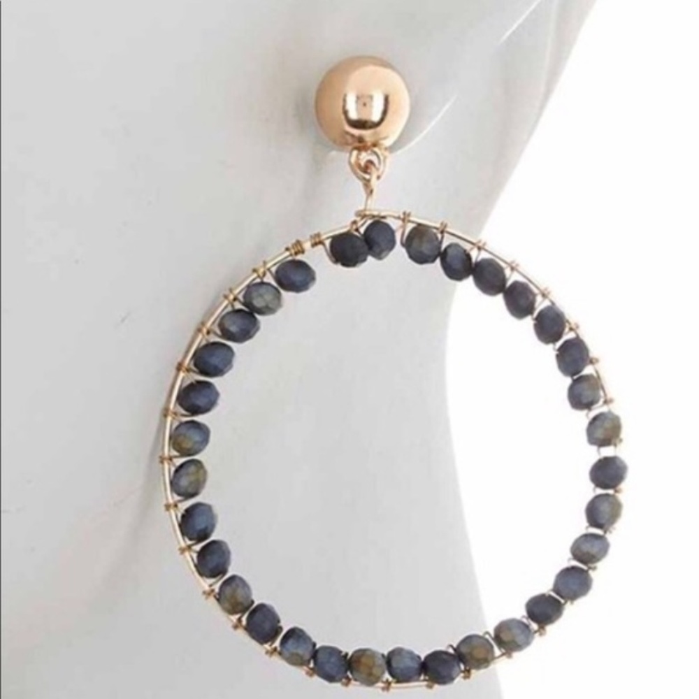 AREA STARS Bead Hoop Earrings NWT